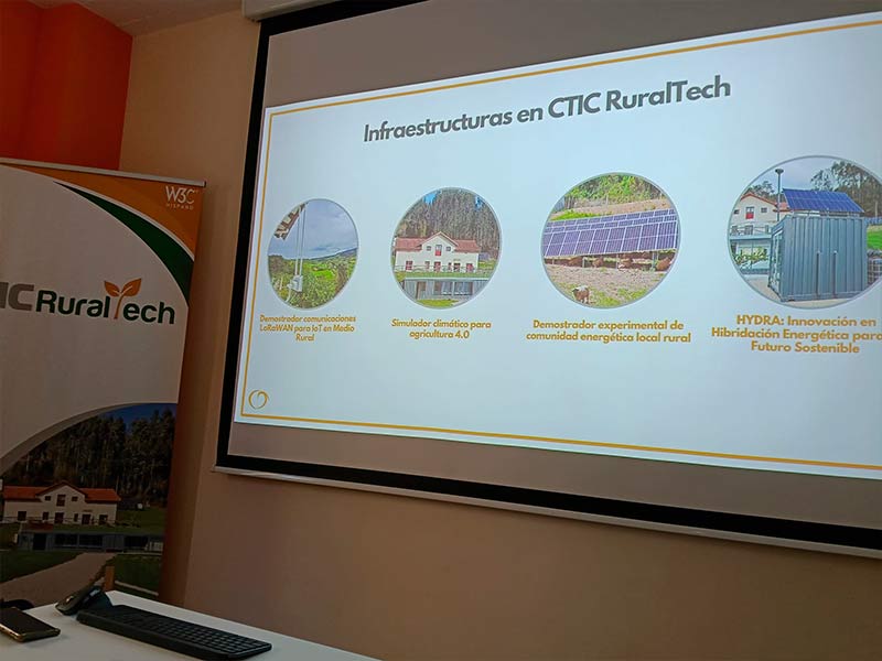 Una diapositiva de las infraestructuras del CTIC rural tech de Peón en Villaviciosa